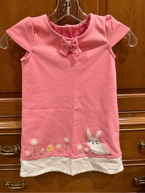 Gymboree Pink Bunny Appliqué Girl's Dress with Bow